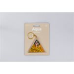 Aqua Gold Glitter keychain