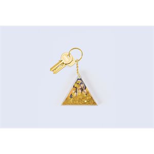 Aqua Gold Glitter keychain