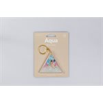 Aqua White Glitter keychain
