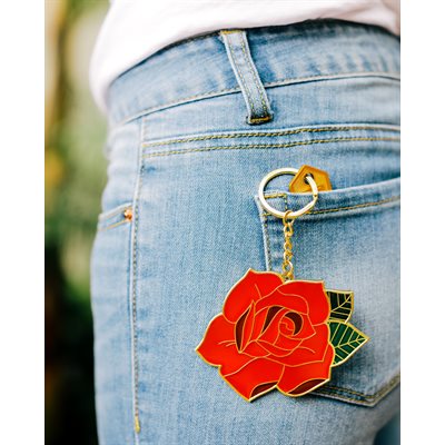 Oversized Rose Keychain