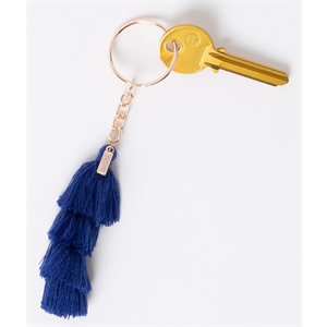 Tassels Dark Blue Keychain