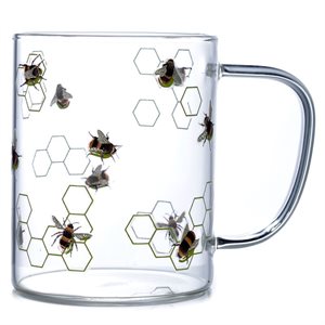 Nectar Meadows Bee Glass Mug
