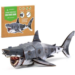 Makebug Great White Shark 3D Paper Puzzle