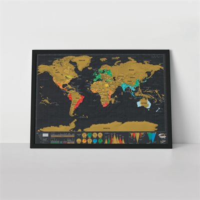 Carte mondiale à gratter - Format voyage Deluxe