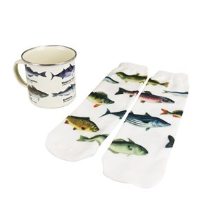 Enamel Mug & Socks Gift Set - Fish
